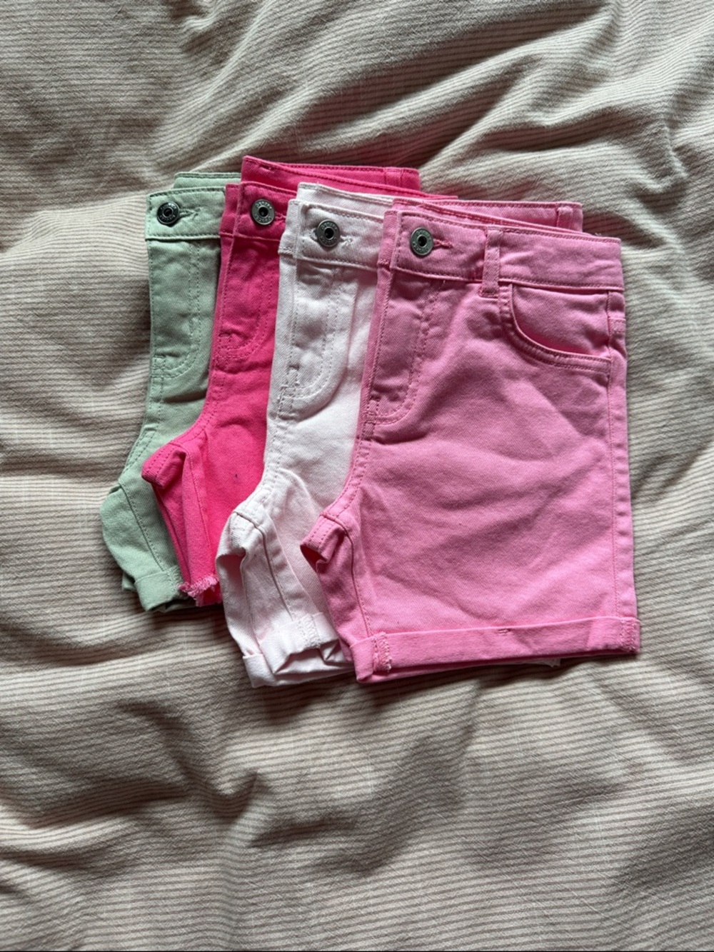 George Girls Multi-Color Shorts Set - Pink, White, Mint & Hot Pink